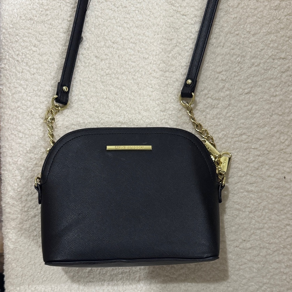 Steve Madden Black Crossbody Bag with Gold Accents